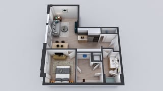 Kado NW One Bedroom One Bathroom A4 Floor Plan