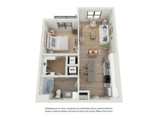 a 1 bedroom floor plan  studio