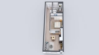 Kado NW One Bedroom One Bathroom U1 Floor Plan