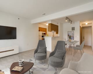 Living and Dining Areas with Kitchen Access at Northport Apartments, Macomb 48044