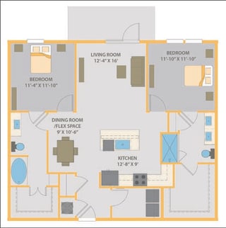 a floor plan of a home  at Fusion, Jacksonville, Florida