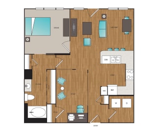 Main Street Flats Apartments 1x1 &#x2B; Den Floor Plan