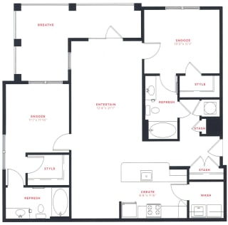 M South Apartments B1 Floor Plan