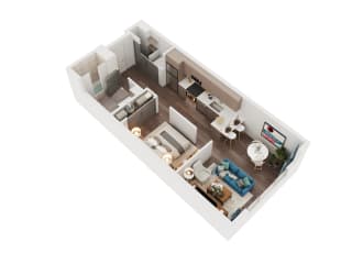 Voda Apartments 3D Floorplan S 1