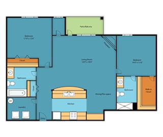 Floorplan for 3 bed and 3 bath