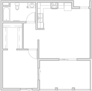 1 bedroom floor plan image