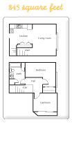 Floor Plan Two Bed One Bath Townhouse