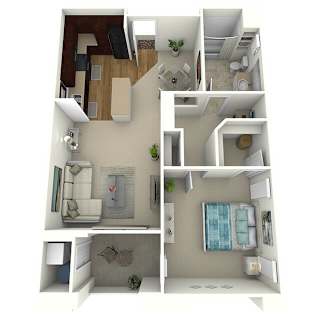 1 Bed 1 Bath The Avenue Floor Plan at Meridian Place, Northridge, CA, 91324