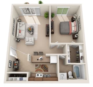 A Floor Plan at Foxboro Apartments, Wheeling, IL, 60090