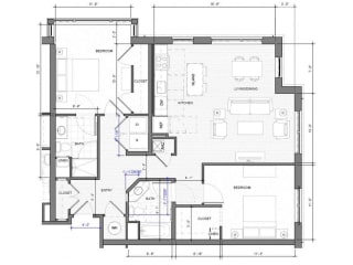 2BR Corner A Floor Plan| Merc