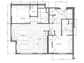 2BR-Corner-C Floor Plan| Merc