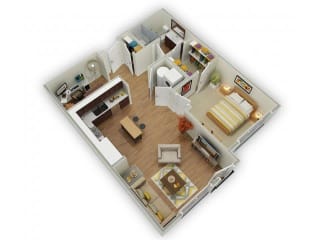 Capstone at Vallagio_Englewood CO_Floor Plan_One Bedroom One Bathroom A3