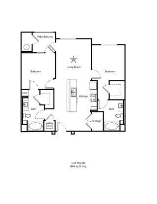 One11_Corona CA_Floor Plan B1_Two Bedroom Two Bathroom