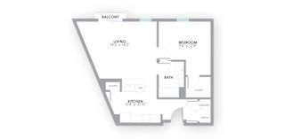 Pulse Floor Plan at AMP Apartments, PRG Real Estate, Louisville, Kentucky