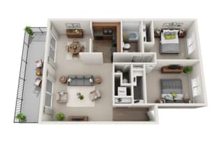 Floor Plan 2 BED 1.5 BATH