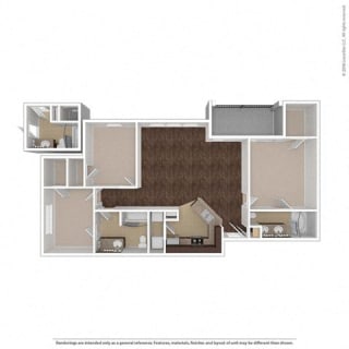 Zanstra 3 Bed 2 Bath, 1309 Square-Foot Floor Plan at Orion Prosper, Texas