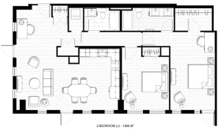 O2 Apartments 2 Bedroom Floor Plan