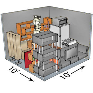 the dimensional view of a building with elevators and other buildings