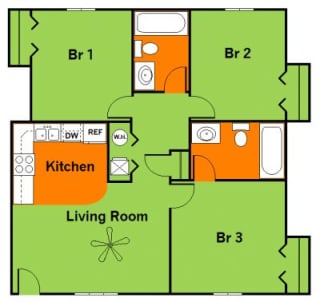 Floor Plan 3 bed 2 bath