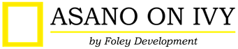 The image is a logo for "ASANO ON IVY" by Foley Development.