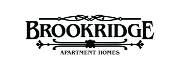 The image features the text "Brookridge Apartments" in a stylized font.