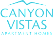 The image is a logo for Canyon Vistas Apartment Homes.