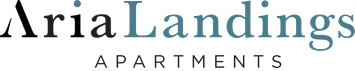 A logo for Aria Landings apartments.