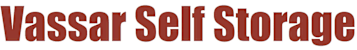 The image features the text "Vassar Self Storage" in a bold, red font.