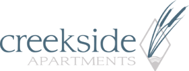 the logo for creepside apartments with a green background and the words creep side apartments