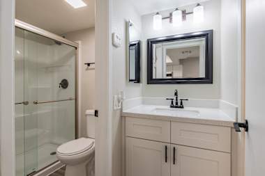 Apartment bathroom — representative home at Arcadia 52.