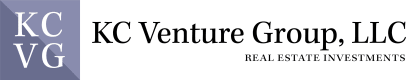 an image of the kc venture group logo with the words real estate investment logos