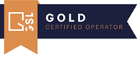 A logo with ribbon that says Gold Certified Operator.