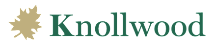 A logo with a leaf and the word "Knolwood" in green.
