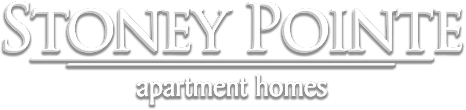 The image is of a logo for Stoney Pointe Apartment Homes.