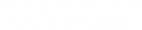 The image displays the word "SANCTUARY" in large, bold letters.