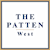 A logo with the words "The Pattern West" in blue and gold.