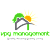 A logo for VPG Management featuring a house with a green roof and a sun.