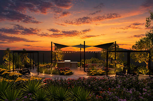 Sunset at Avela Luxury Apartments, Henderson, NV