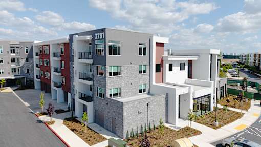 Modern apartment building at Amara Luxury Apartments