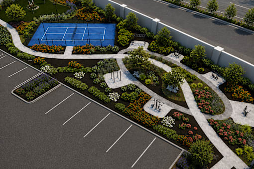 Aerial view  of parking area at Avela Luxury Apartments, Henderson, NV, 89011