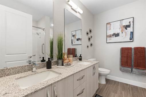 Renovated Bathrooms With Quartz Counters at Mira at Palmer Ranch, Sarasota