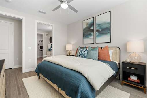 Comfortable Bedroom With Accessible Closet at Mira at Palmer Ranch, Sarasota, Florida