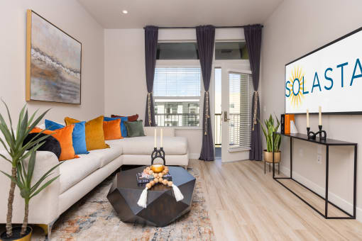 Solasta model apartment living room