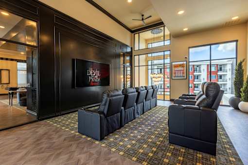 Movie room at Amara Luxury Apartments
