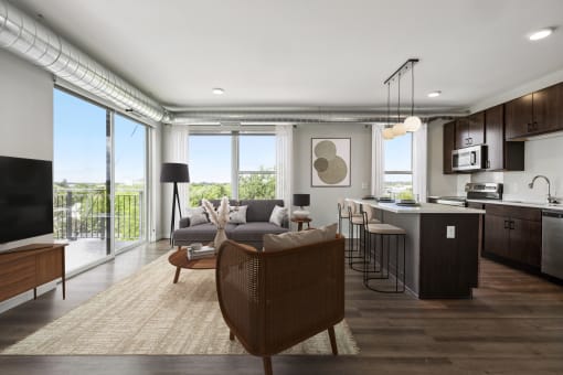 Canvas-Virtually Staged Kitchen and Living Room