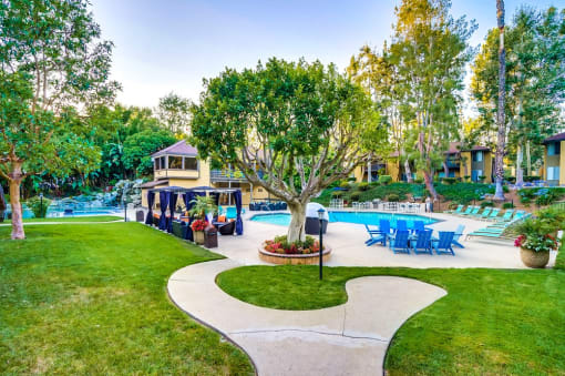 Picturesque Pool And Cabana Setting at The Trails at San Dimas, 444 N. Amelia Avenue