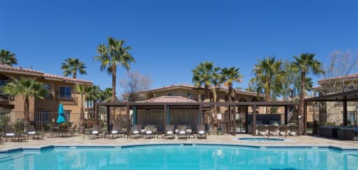 Swimming Pool With Relaxing Sundecks at Medici Apartment Homes, California, 92203