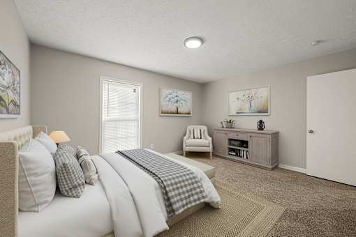 Master bedroom with bed at 2000 Oasis  Apartments, Georgia