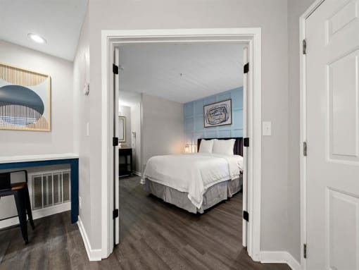 Furnished Bedroom view at the 505 Collection in Atlanta, Georgia.