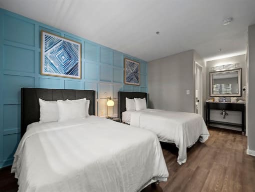 Furnished Bedroom at the 505 Collection in Atlanta, Georgia.